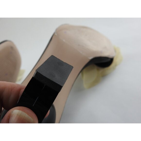 VINCI Black Leather Floral Embellished Ankle Strap Loop Heel Sandal Size 35 Turk - Picture 12 of 16